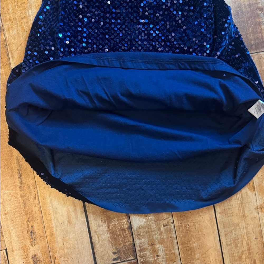 Little Stitches dress size 6 to 7 Blue velvet Sequin dress special occasion - Picture 4 of 6